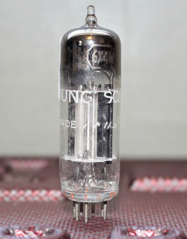 TUNG SOL 6X4W MIL SPEC 6X4 6202 SINGLE FULL WAVE RECTIFIER BLACK PLATE FAT D GETTER TEST NOS+++ MINTY VINTAGE 1953 image 1