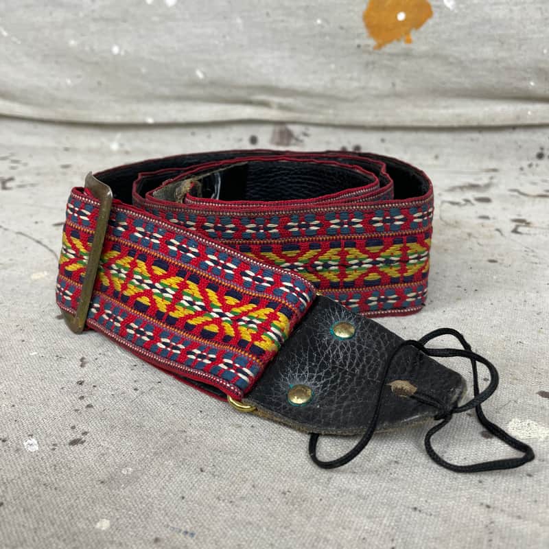 Vintage 1960s Guitar Strap Hippie-Hootenanny Pattern Strap Poor Condition image 1