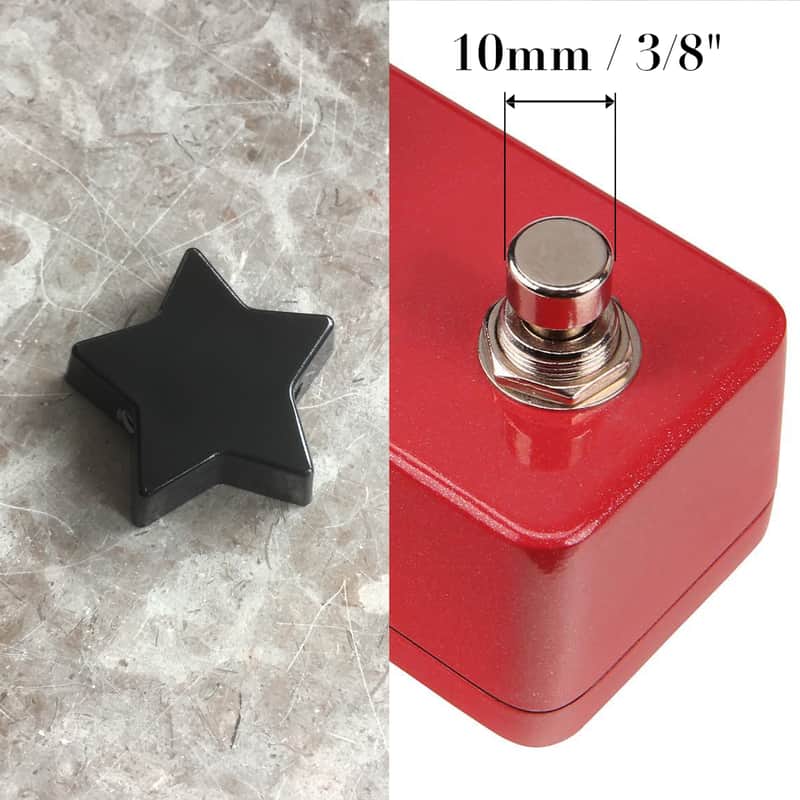 Black Star Stomp "Topper" Footswitch Push Button cap image 1