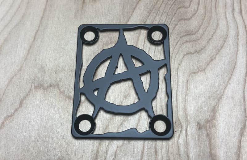 Icon Plates Anarchy Neck Plate For Bolt On Neck Guitar or Bass - Industrial Black Finish image 1