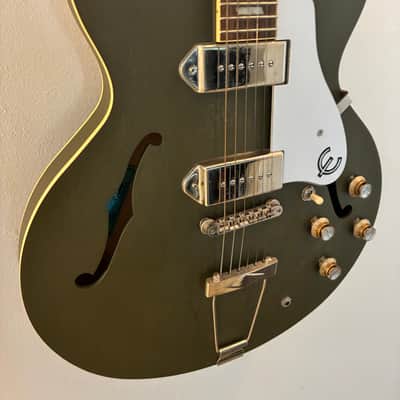 Epiphone CASINO 2021 - OLIVE WORN with Excellent Case FULLY HOLLOW-P-90s image 7