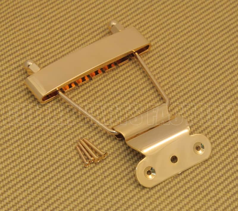 TP-ETS-G Gold Short Trapeze Tailpiece For Thin Hollowbody And Solid Guitars image 1