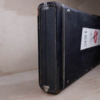 Fender Jazz or Precision Bass Original Hard Case 1967-1972 Logo with Tail Black with Orange Interior Vintage image 12
