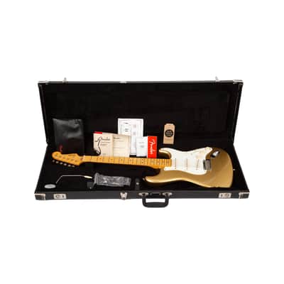 2020 Fender Lincoln Brewster Stratocaster Electric Guitar, Maple FB, Aztec Gold, LB0XXXX image 10