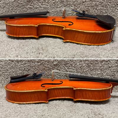 Unlabeled 3/4 Violin Flame Maple w/ Case & Bow A image 10