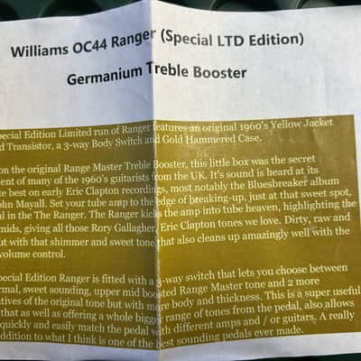 Williams Audio Ranger Range Master with OC44 Mullard Yellow Jacket 2024 - Gold Hammered image 2