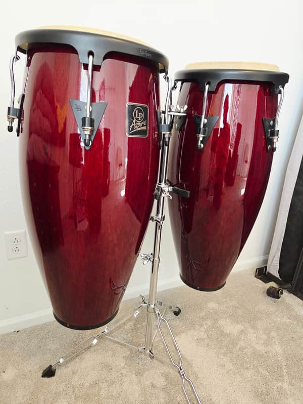Latin Percussion LPA646-DW Aspire Series 10/11" Conga Set with Stand image 1
