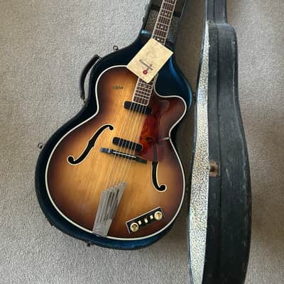 Hofner President 1959 Sunburst w Original case and Guarantee from Selmer image 1