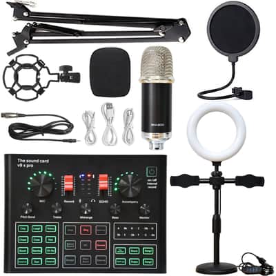 V8s Sound Card Suit Mobile Phone Sound Card Microphone Microphone Bracket Fill Light Sound Card Full Set Of Equipment image 11