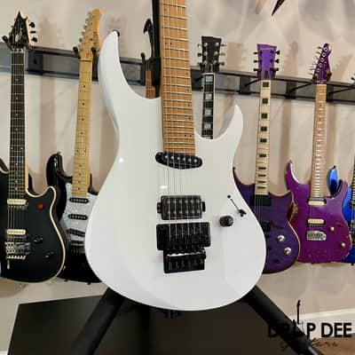 Balaguer Select Series Diablo Retro 27 FR Electric Guitar w/ Bag-Gloss Solid White image 3