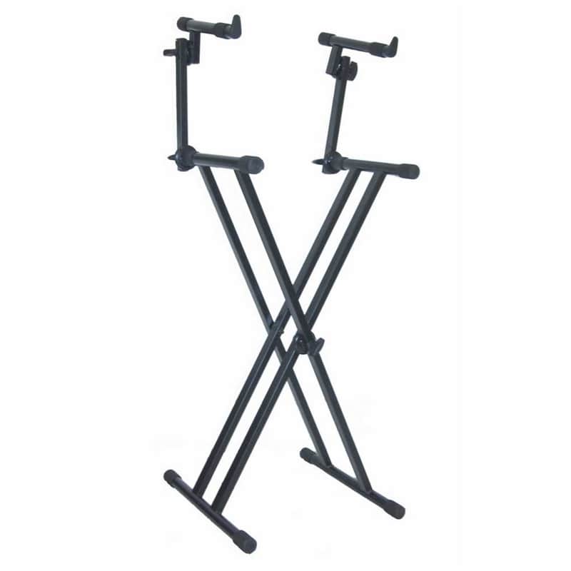 Quik-Lok T22 Double-Braced X-Style 2-Tier Keyboard Stand image 1