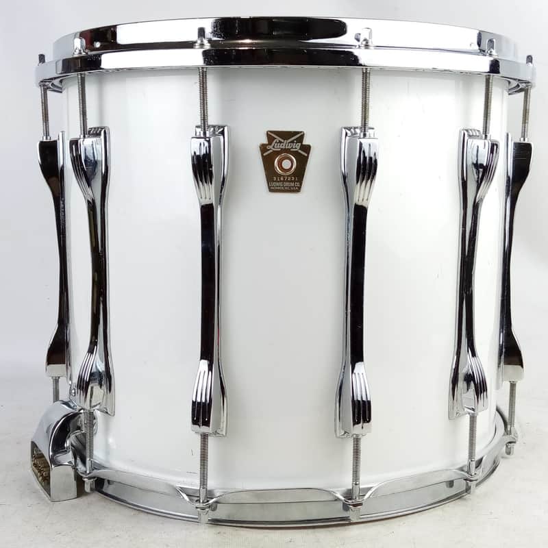 Ludwig 12x14"White Cortex Monroe Coliseum Twin Channel Snare Drum Vintage 90s image 1