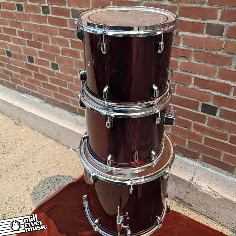 PDP 12" and 13" Mounted Toms with 16" Floor Tom Metallic Red 2000s-era Used image 1