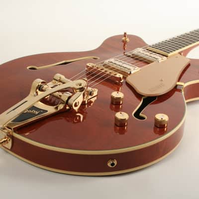 Gretsch Electromatic LTD Flame Okoume Broadkaster Double-Cut with Bigsby Rosewood Fingerboard Roundup Orange CYGC25030866 image 3