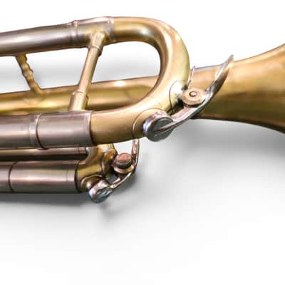 SVintage Soviet Bb Trumpet “Pompovaya Truba” No. 3461 — Moscow Musical Instrument Factory — 1970s — Brass & Silver Finish with Original Velvet Case image 7