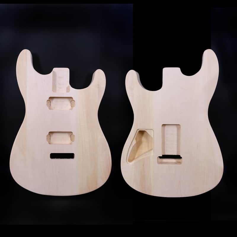 Fit Diy Style Guitar Body Basswood Double Pickup Hole Unfinished Guitar Bodie image 1