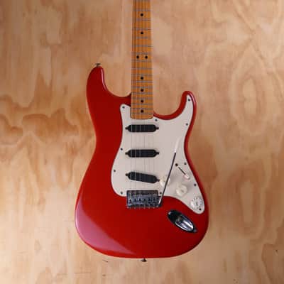 Fender Stratocaster Modified Electric Guitar in Refinished Red, Made in 1974 image 3
