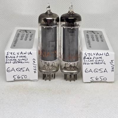 Sylvania 6AQ5A Black Plate Perfectly Matched Pair NOS 6AQ5 EL90