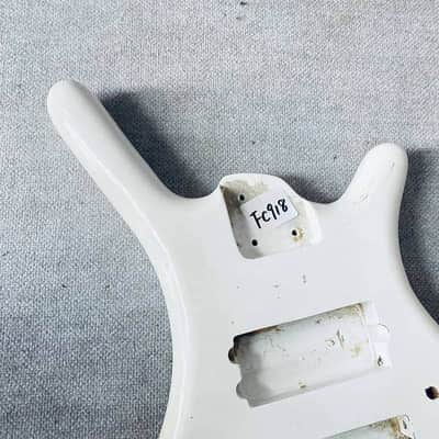 White 4 String Electric Bass Body image 6