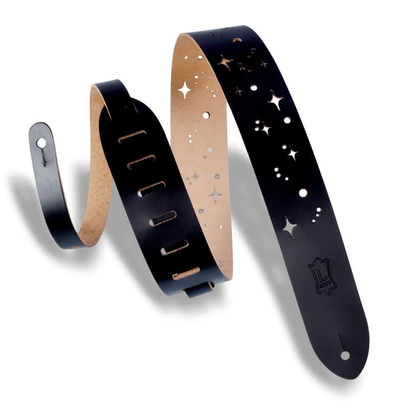 Levy’s Leather’s Galaxy Punch Out Guitar Strap, Black M12GSC-B…