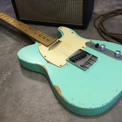 USA Relic Tele Style Electric Guitar Road Worn Surf Green by Nate's Relic Guitars image 5
