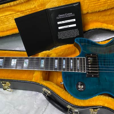NEW! Gibson Les Paul Custom Peacock Widow - Monster Flame Top! Limited Edition - Weighs in at only 8 lbs!! - Authorized Dealer - G07572 image 14