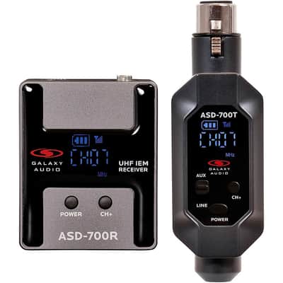 Galaxy Audio ASD-700 Digital 15 Channel UHF Plug & Play Wireless In-Ear Monitor System with EB5 Earbuds Frequency CODE B5 550-569 MHz Regular Frequency CODE B6 571-585 MHz