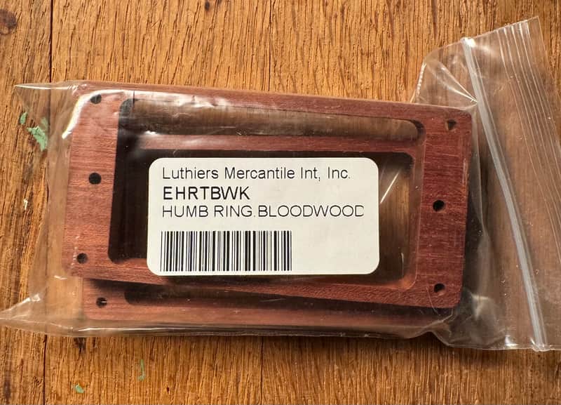 Luthiers Merchantile EHRTBWK - NOS- Bloodwood Tall Humbucker Pickup Ring - 1 Pair image 1