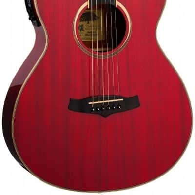 Tanglewood Winterleaf TW4 Super Folk Cutaway Electro-Acoustic Guitar, Through Red Gloss image 1
