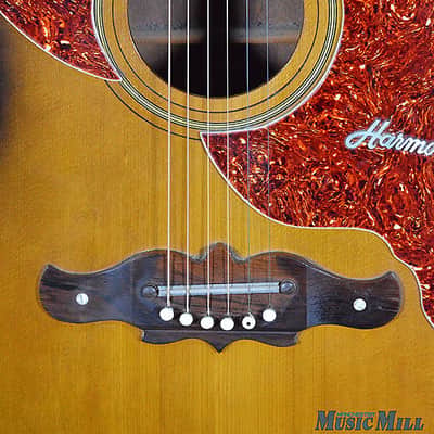 Vintage 1967 1968 Harmony H1265 Sovereign Deluxe Dreadnought Jumbo Acoustic Guitar image 3