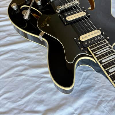 Hagstrom TREVIDLX-BLK Tremar Viking Deluxe Semi-Hollow with Tremolo 2010s - Gloss Black image 5