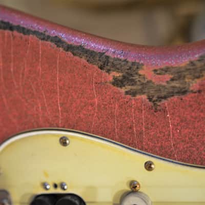 American Fender Stratocaster Relic Custom Nitro Pink Sparkle HSS CS Texas Specials image 18