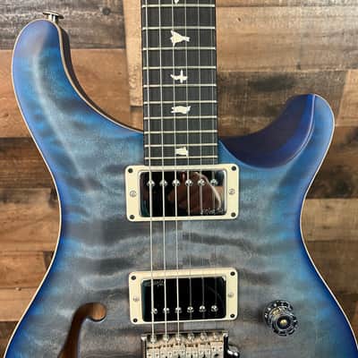 PRS CE 24 Semi-Hollow, Satin Faded Grey Black Blue Burst, Ebony, 372 image 6