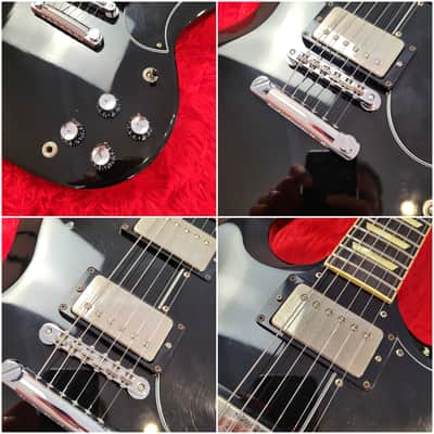 History SH-SG 2010 SG Standard Black - Heritage Wood - Original Hard Shell Case - Made By Fujigen in Japan MIJ image 4