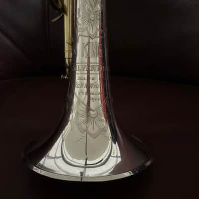 King Silvertone Bb Cornet (1948) SN 288332 (silver plated) (100% new clear lacquer) image 2