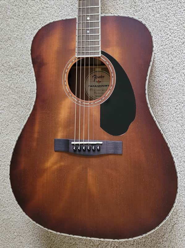 Fender PD-220E Dreadnought Acoustic Electric Guitar, Aged Cognac Burst, Hard Shell Case image 1