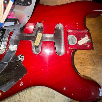 Vintage 1981 Fender Stratocaster USA Translucent Red Kahler Guitar OHSC 1970s image 24