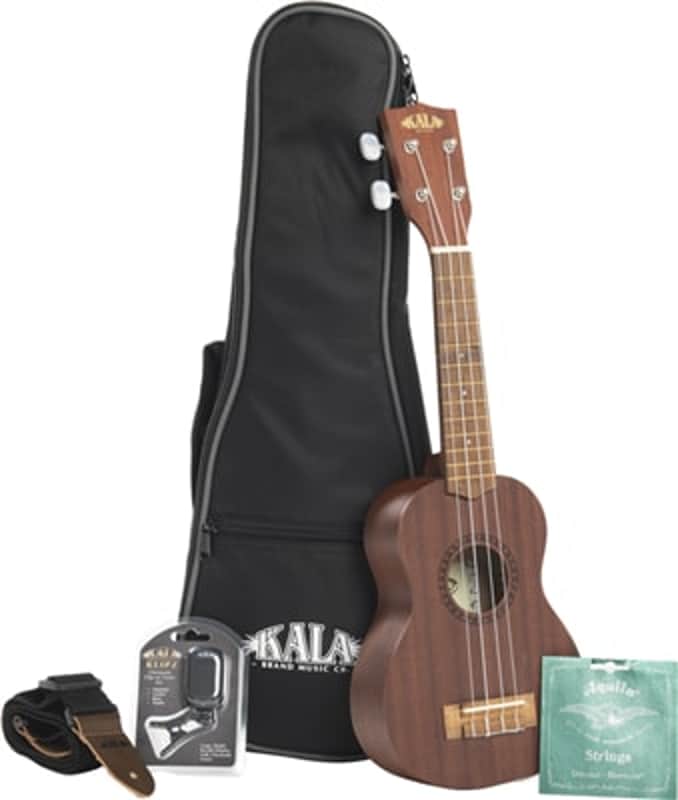 Kala KA-15S-BUNDLE Soprano Satin Mahogany Ukulele Bundle