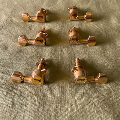 Gibson guitar branded machinesi (MIJ) 3x3 mini tuning machines 1970/80s - Gold image 4