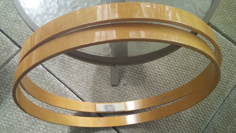20" VINTAGE Natural Lacquer Wood Maple Bass Drum Hoops 10 PLY MATCHED PAIR image 1
