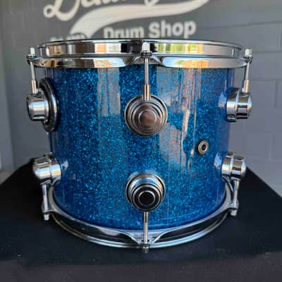 DW Collector's Maple VLT 8x10 Rack Tom in Blue Glass Glitter FinishPly with Chrome Hardware (Rm 4) image 3