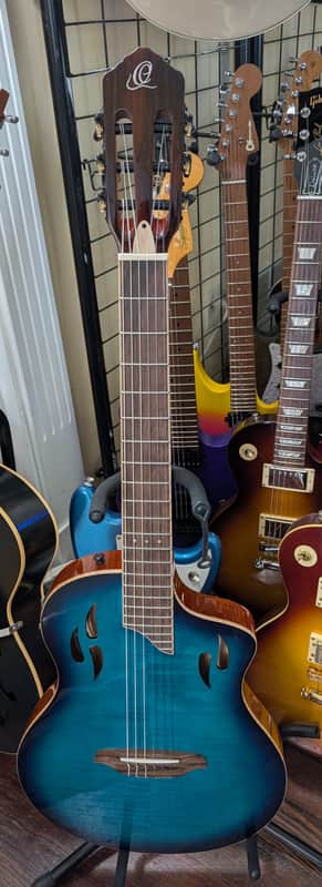 Ortega Tour Player Series RTPDLX-FMA Thinline Crossover Electric Nylon String Guitar image 1