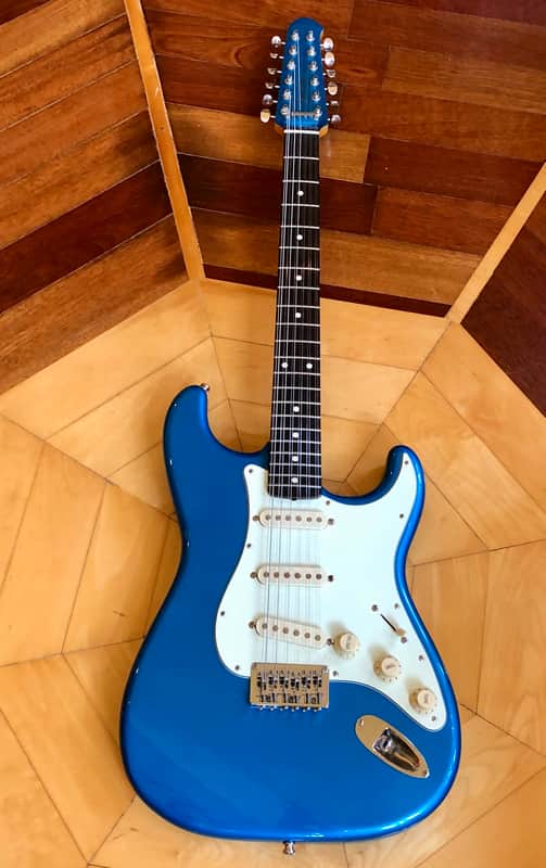 100% original 2004/05 Fender Stratocaster XII ST-12 12 String Electric Guitar Rosewood Blue image 1