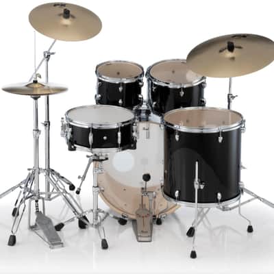 Pearl Export 5-Piece Drum Set - 22" Bass Drum JET BLACK image 3
