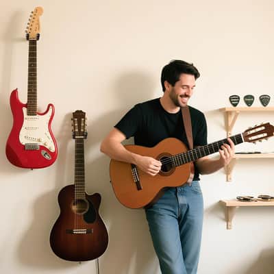 2 Pack Guitar Wall Hangers | U Shaped Wall Mount Hooks for Acoustic Electric Bass and Ukulele image 3