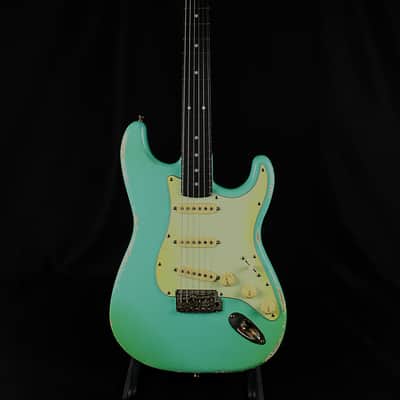 Riccardi Relics USA Strat, Fralin Blues Special pickups, MJT Seafoam Green Alder body, Nitro Roasted Maple neck with painted headstock, Hardcase image 8
