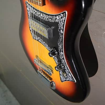 Schafer EG901 Teisco Tulip Sunburst  Electric Guitar with Gold Foil Pickup MIJ image 3