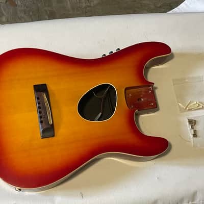1980's Overseas Kramer Ferrington 6 String Acoustic Electric Sunburst Guitar Body (Bridge Needs Repair)
