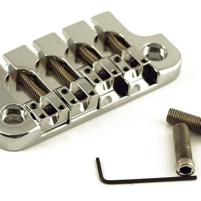 Hipshot SuperTone 2-Point Replacement Bridge for 4-String Gibson Bass - CHROME image 1
