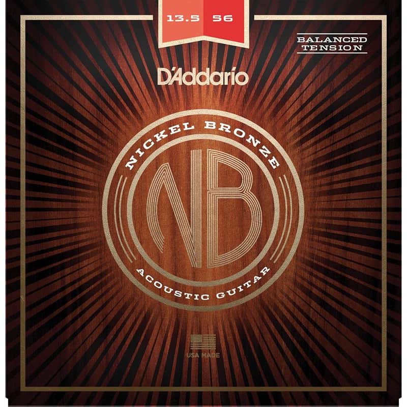 D'Addario NB13556BT Nickel Bronze Balanced Tension Medium Acoustic Guitar Strings, 13.5-56 image 1